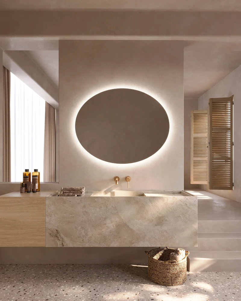 Espejo Baño Oval LED Retroiluminado - Ledimex | Luz Fría 6.500K Sin Marco