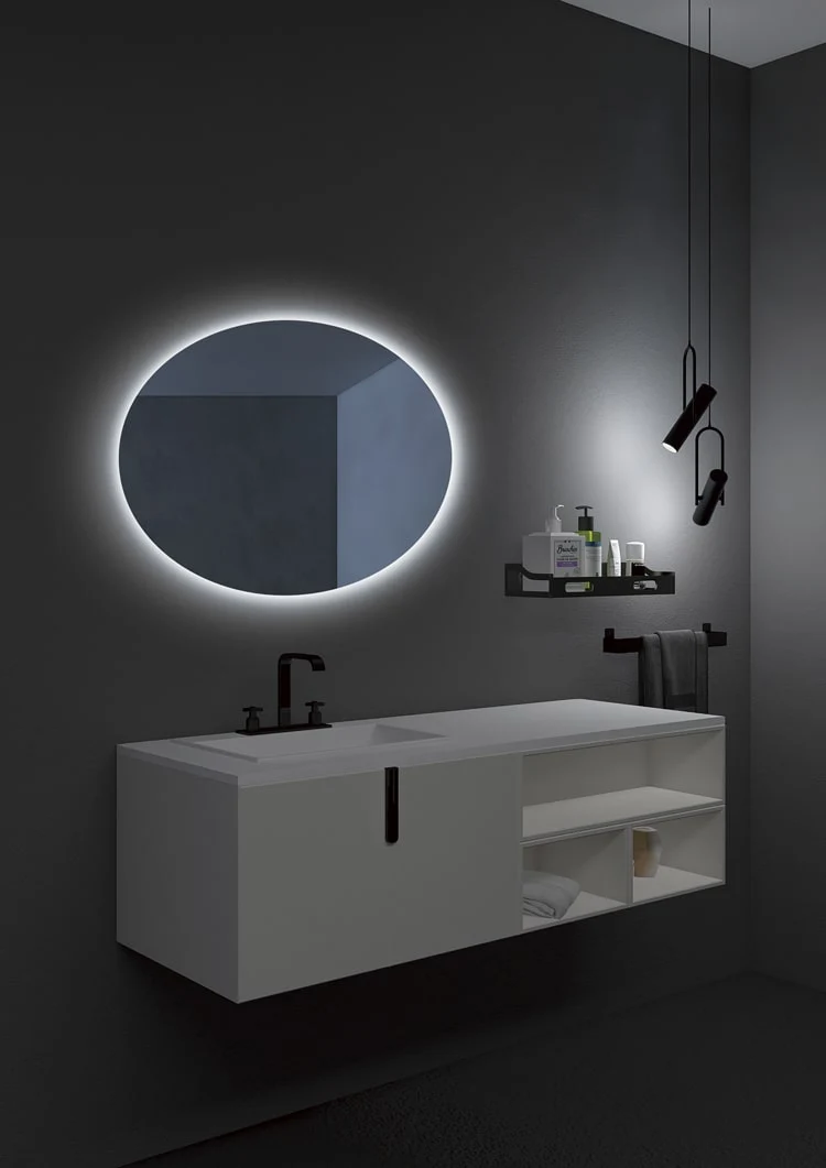 Espejo Baño Oval LED Retroiluminado - Ledimex | Luz Fría 6.500K Sin Marco