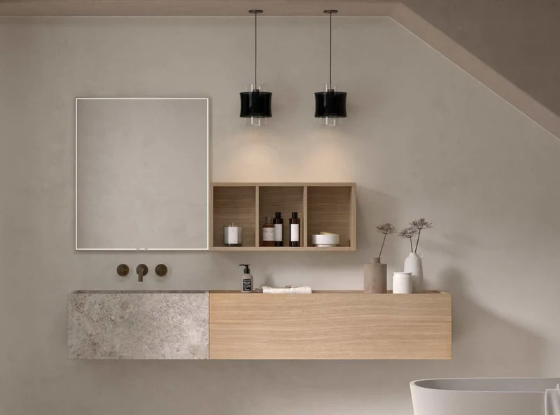 Lavabo Halter Sin Meseta - Suspendido Minimalista - Maderó Atelier