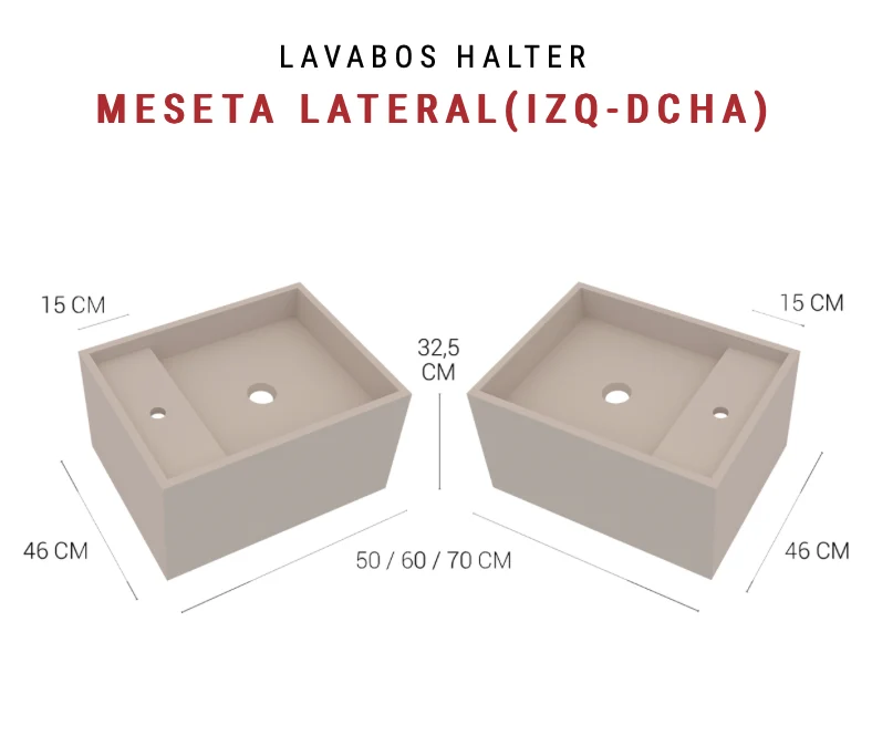 Lavabo Halter Meseta Lateral - Suspendido Modular - Maderó Atelier