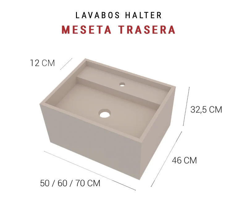 Lavabo Halter Meseta Trasera - Suspendido Modular - Maderó Atelier