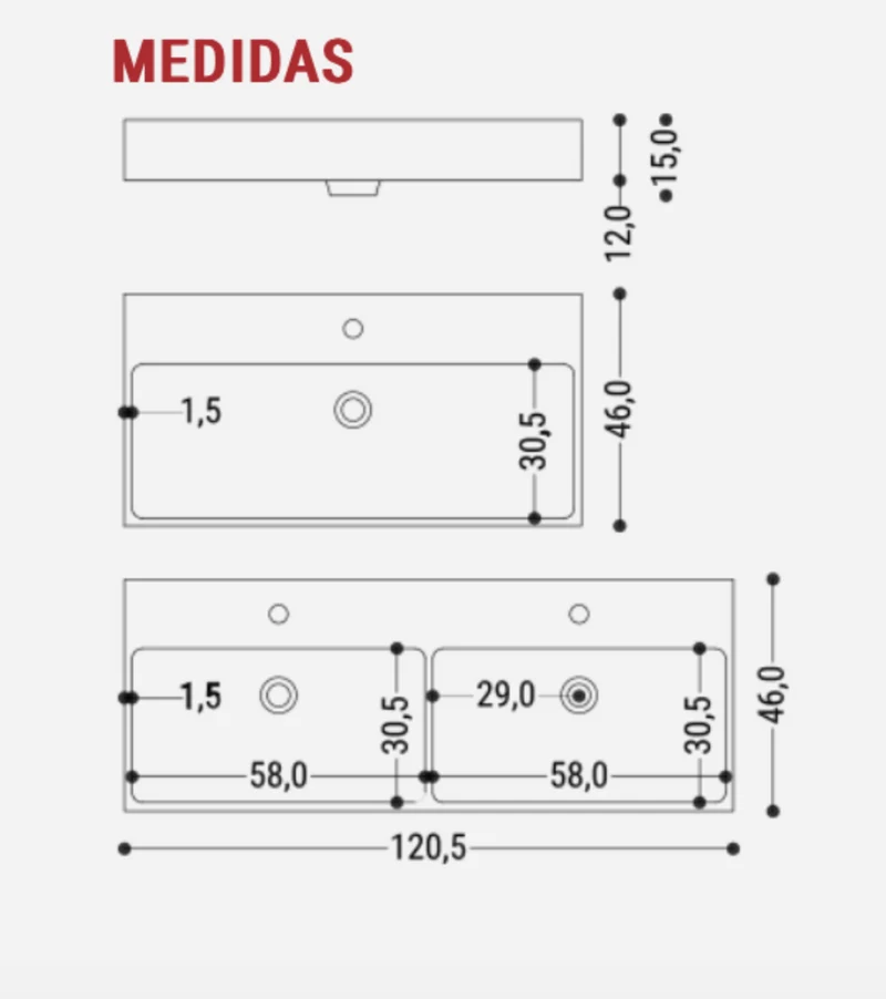 Encimera Compacloud Faldón Lavabo Integrado - Maderó Atelier