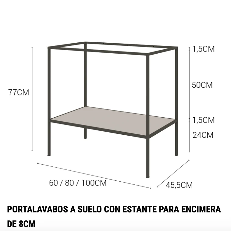 Mueble Tribeca 60-80-100cm Estante Inferior - Estilo Industrial - Maderó Atelier