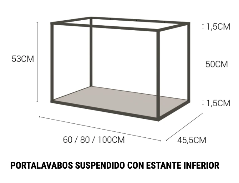 Mueble Portalavabo Suspendido Tribeca Estante Inferior - Fabricación Española | Maderó Atelier