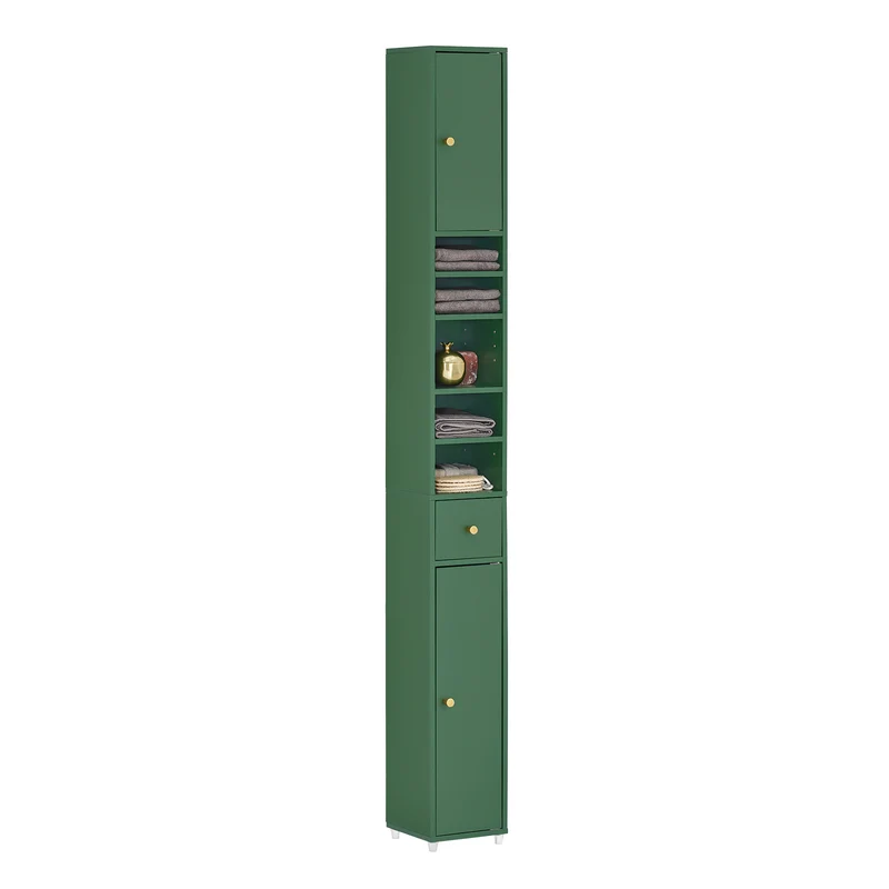 SoBuy BZR34-II-SY Mueble Columna de Baño con 5 Estantes Verde