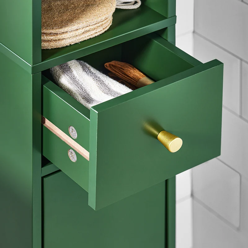 SoBuy BZR34-II-SY Mueble Columna de Baño con 5 Estantes Verde