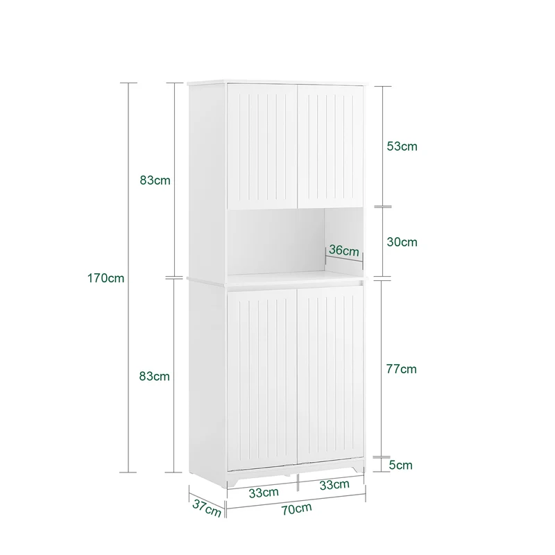 SoBuy BZR150-W Mueble Columna de Baño con 2 cesto de ropa y 1 Compartimento Blanco