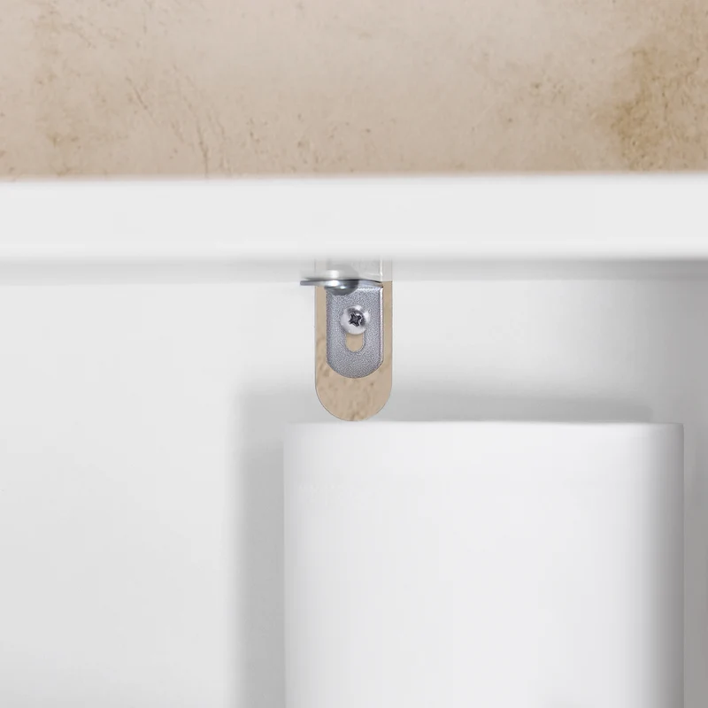 SoBuy BZR150-W Mueble Columna de Baño con 2 cesto de ropa y 1 Compartimento Blanco