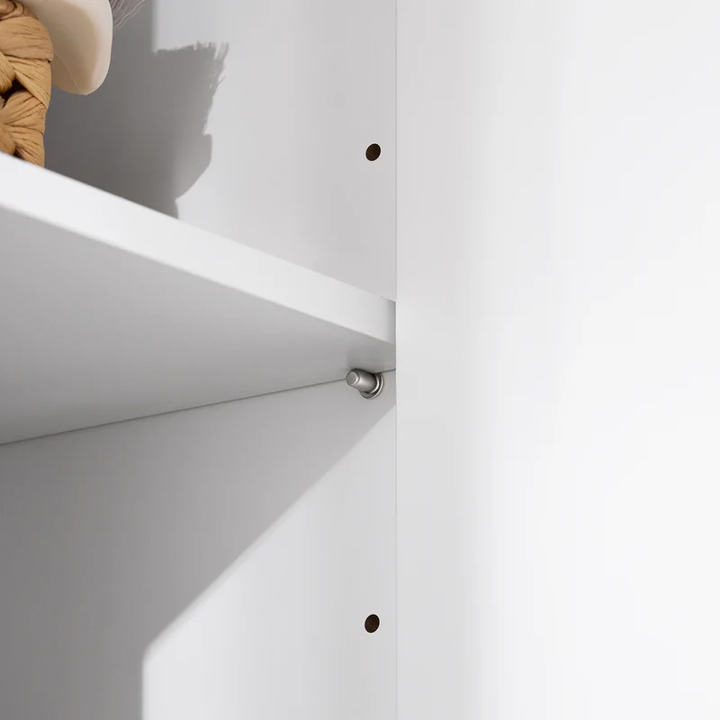 SoBuy BZR150-W Mueble Columna de Baño con 2 cesto de ropa y 1 Compartimento Blanco