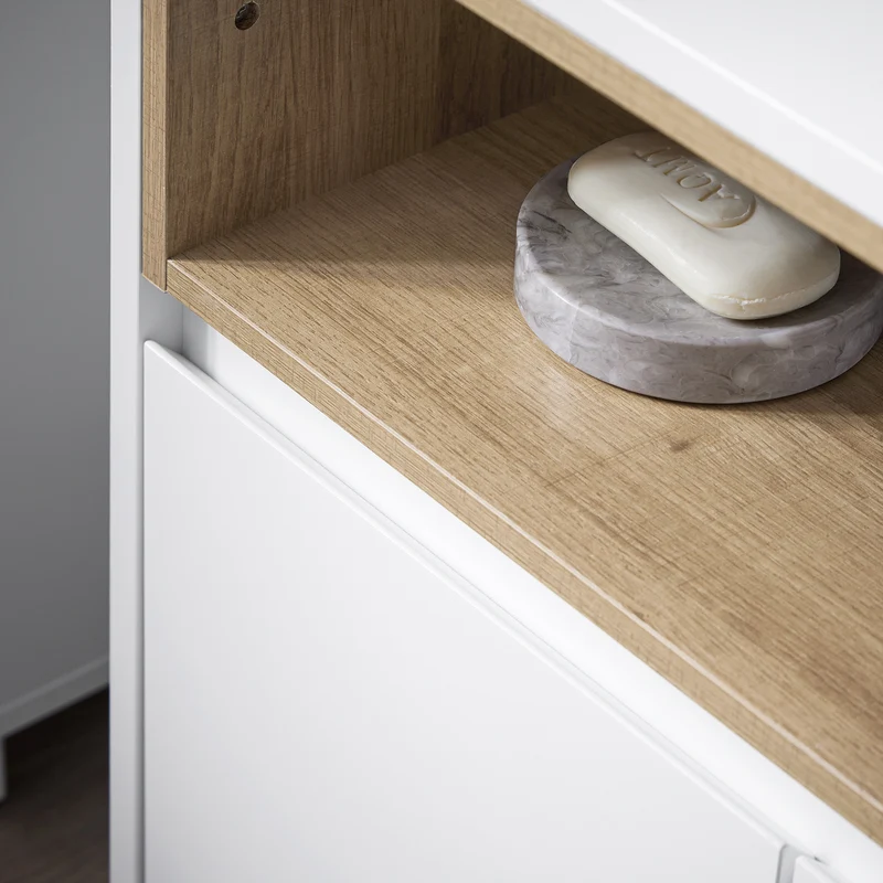 SoBuy BZR148-W Mueble para Debajo del Lavabo con 2 Puertas y 1 Estante