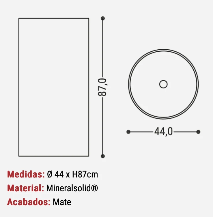 Lavabo con Pedestal Spring - Mineralsolid® - Maderó Atelier