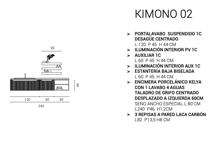 Conjunto de Baño Kimono 02 Completo - Maderó Atelier