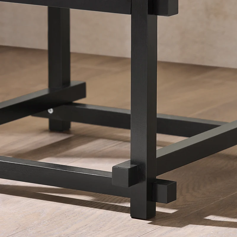 SoBuy HFBT03-SCH Mesa Auxiliar con Juntas de Espiga Negro