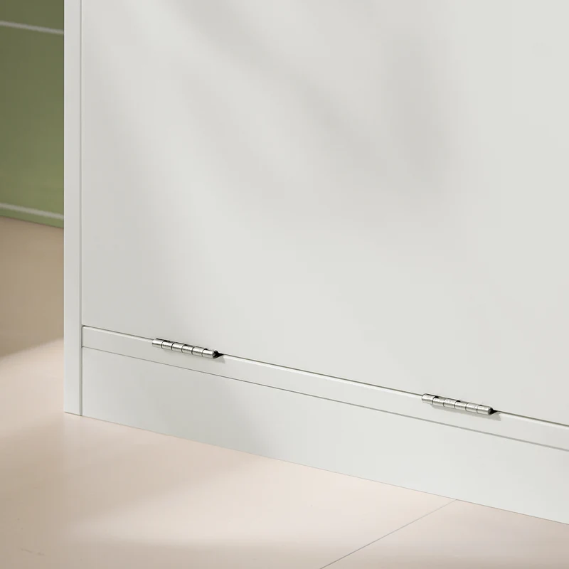 SoBuy BZR79-W Armario de Baño con Cesto para ropa Sucia Blanco