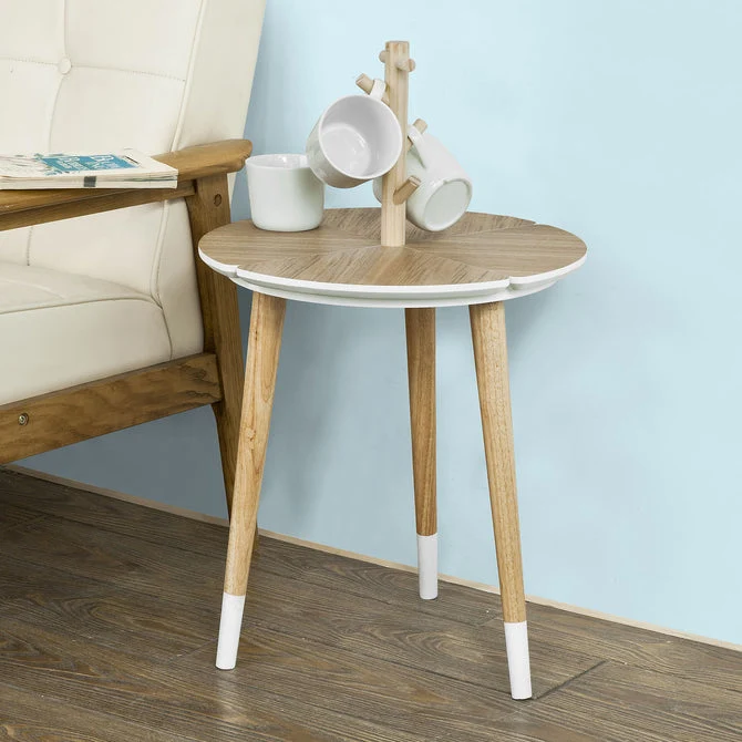 SoBuy FBT38-WN Mesa de Centro con soporte para tazas