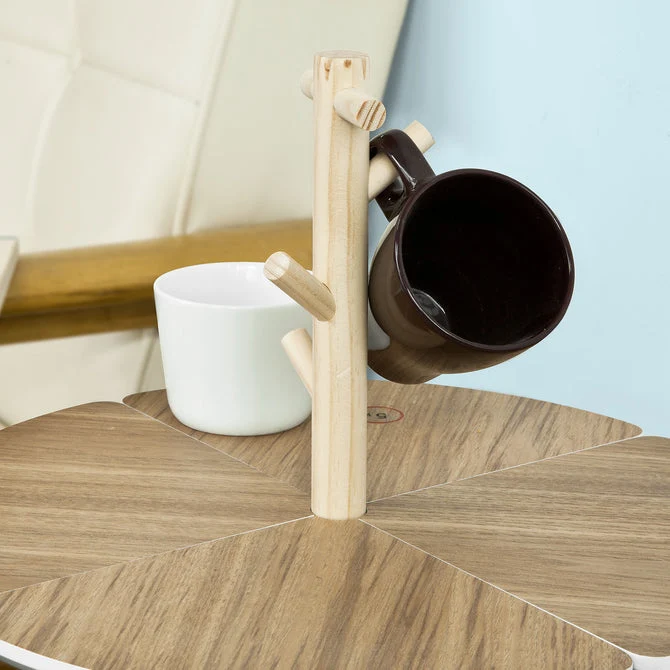 SoBuy FBT38-WN Mesa de Centro con soporte para tazas