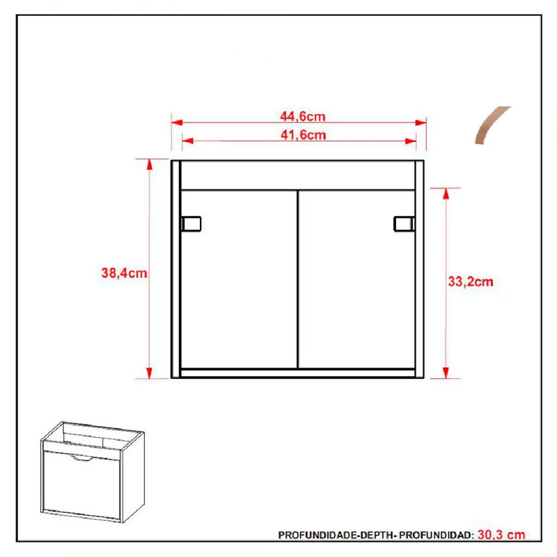 Mueble de Baño con Lavamanos Graz - Blanco