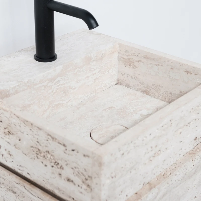 Agua de manos - Quimper - Travertino - Blanco