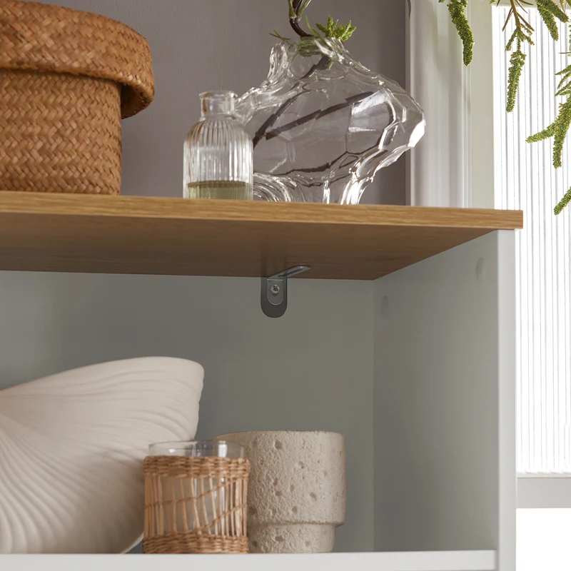 SoBuy BZR44-W Mueble Columna de Baño con 5 Estantes y 2 Puertas Blanco