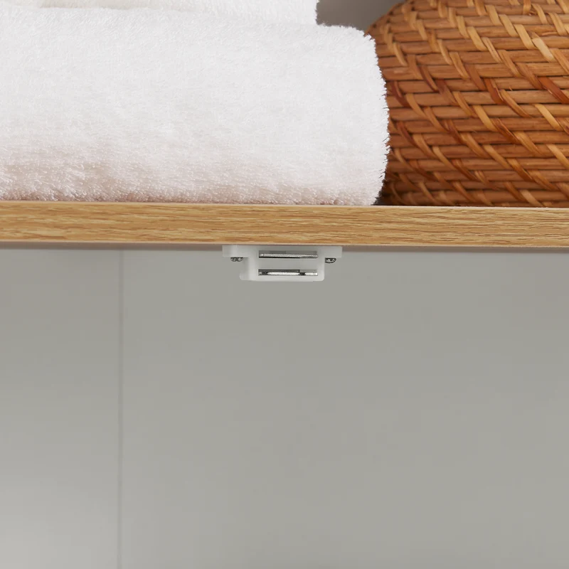 SoBuy BZR44-W Mueble Columna de Baño con 5 Estantes y 2 Puertas Blanco