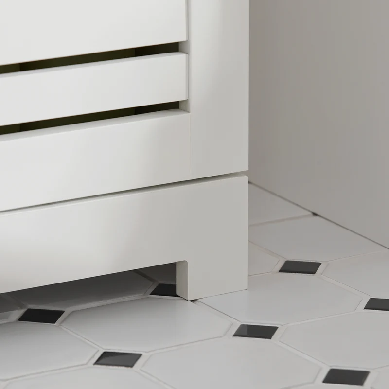 SoBuy BZR41-W Mueble Auxiliar para Baño con 2 Estantes y 2 Puertas Blanco