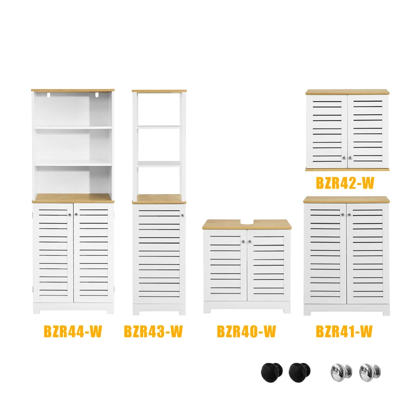 SoBuy BZR43-W Armario Baño Alta con 5 Estantes Blanco