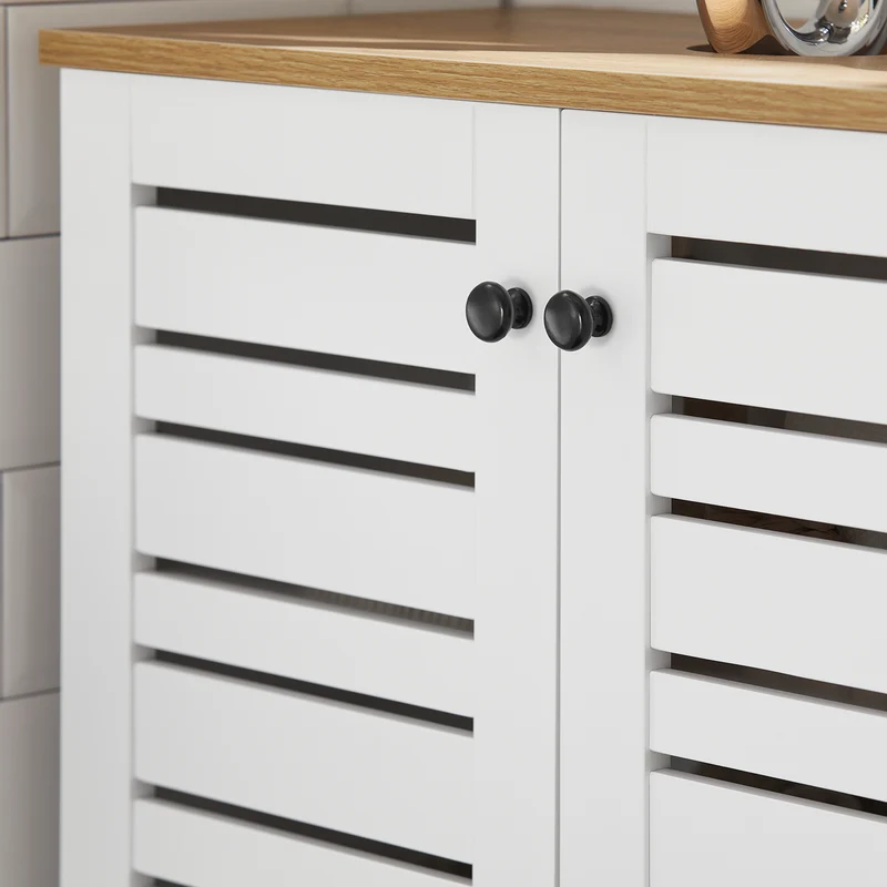 SoBuy BZR40-W Armario Lavabo con 2 Estantes y 2 Puertas