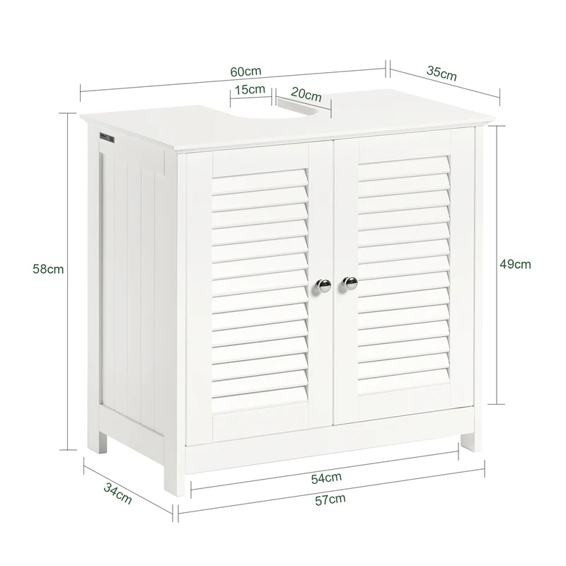 SoBuy FRG237-W Armario de Baño 2 puertas y 2 estantes Blanco