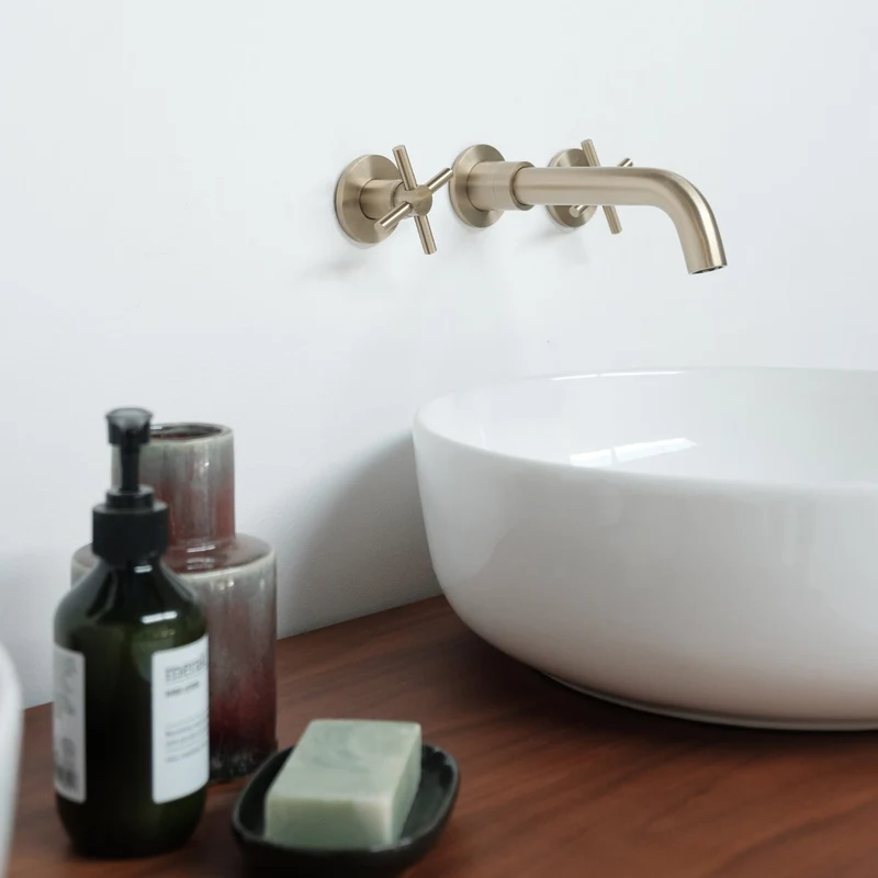 Conjunto de mueble de baño de nuez 150 cm - Lavabo de porcelana Alexis II - Fien