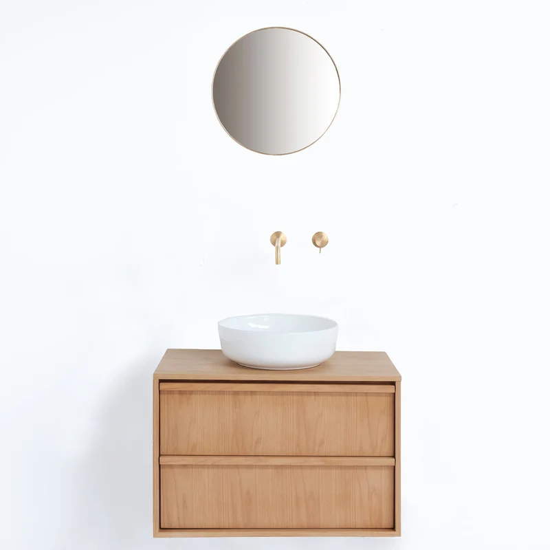 Mueble de baño de madera de roble 80 cm - Fien - Lavabos Alexis II