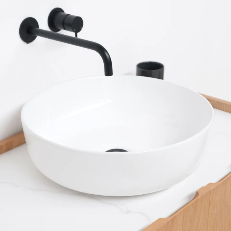 Mueble lavabo blanco - Felix - Cerámica blanca - Alexis 2 - (84 cm)