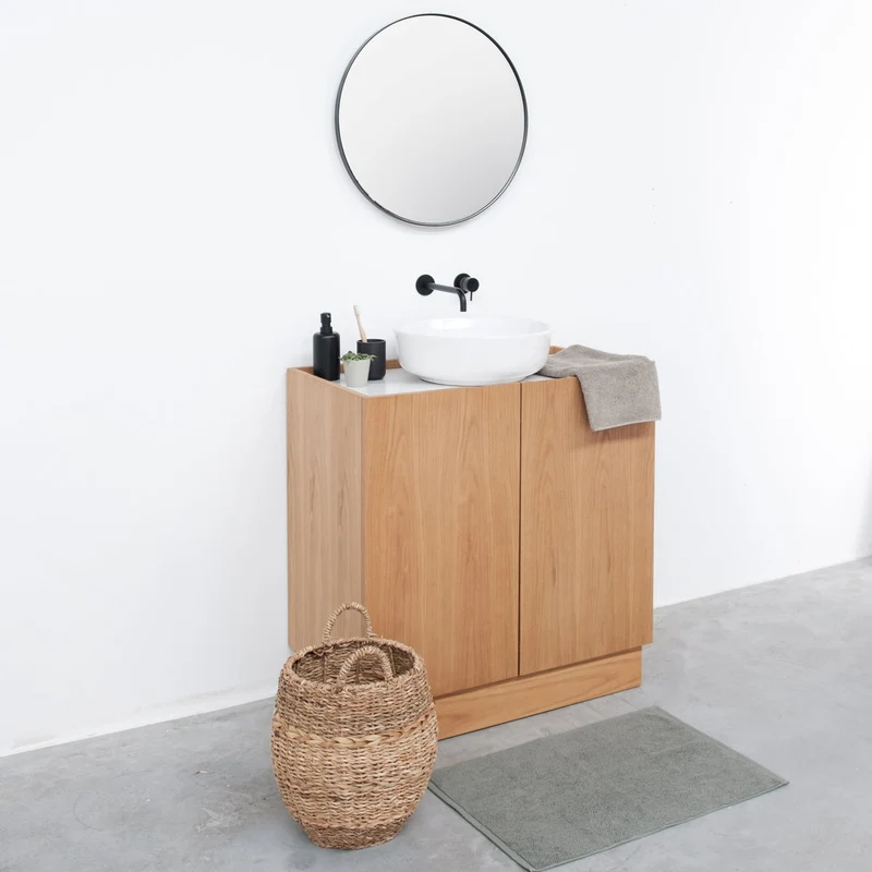 Mueble lavabo blanco - Felix - Cerámica blanca - Alexis 2 - (84 cm)