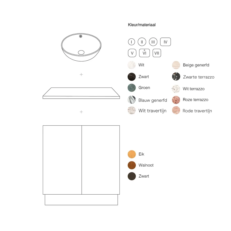 Mueble lavabo blanco - Felix - Cerámica blanca - Alexis 2 - (84 cm)