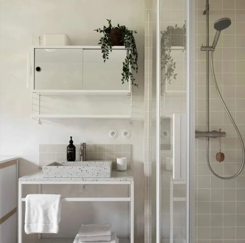 Mueble lavabo industrial - Jules blanco - Terrazo - George I - (80 cm)