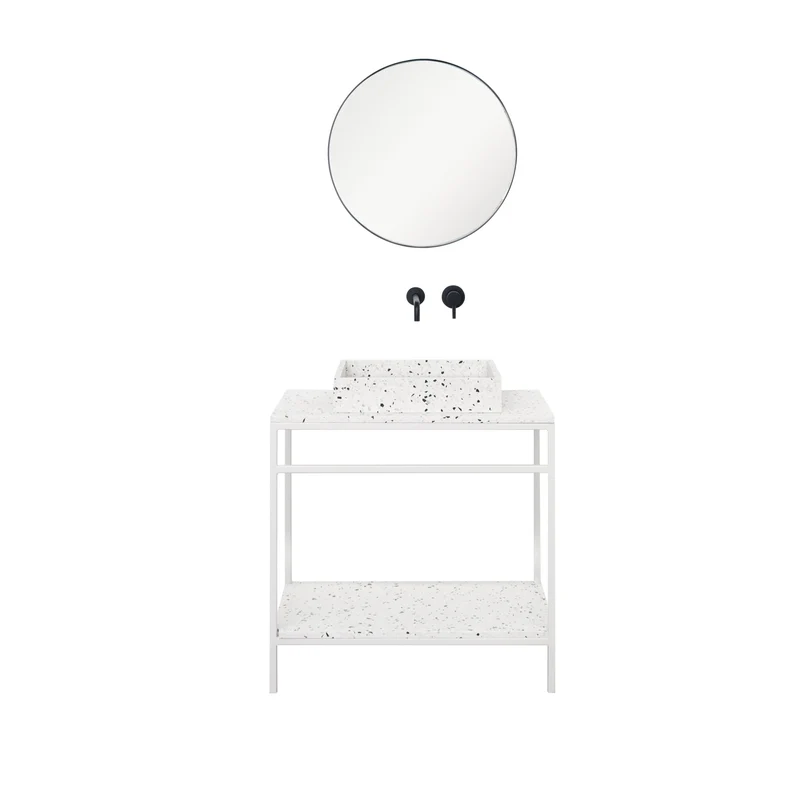 Mueble lavabo industrial - Jules blanco - Terrazo - George I - (80 cm)