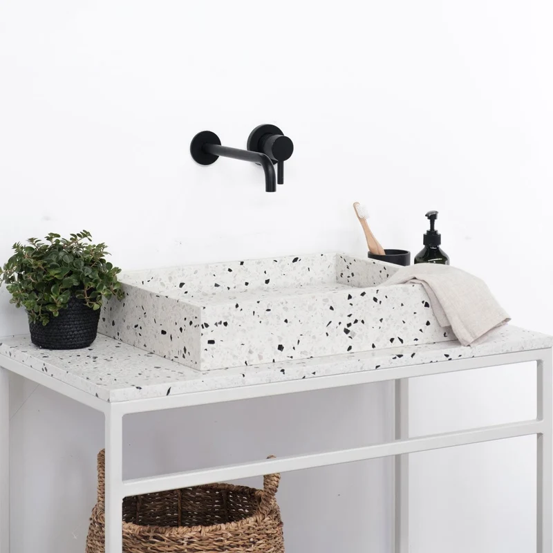 Mueble lavabo industrial - Jules blanco - Terrazo - George I - (80 cm)