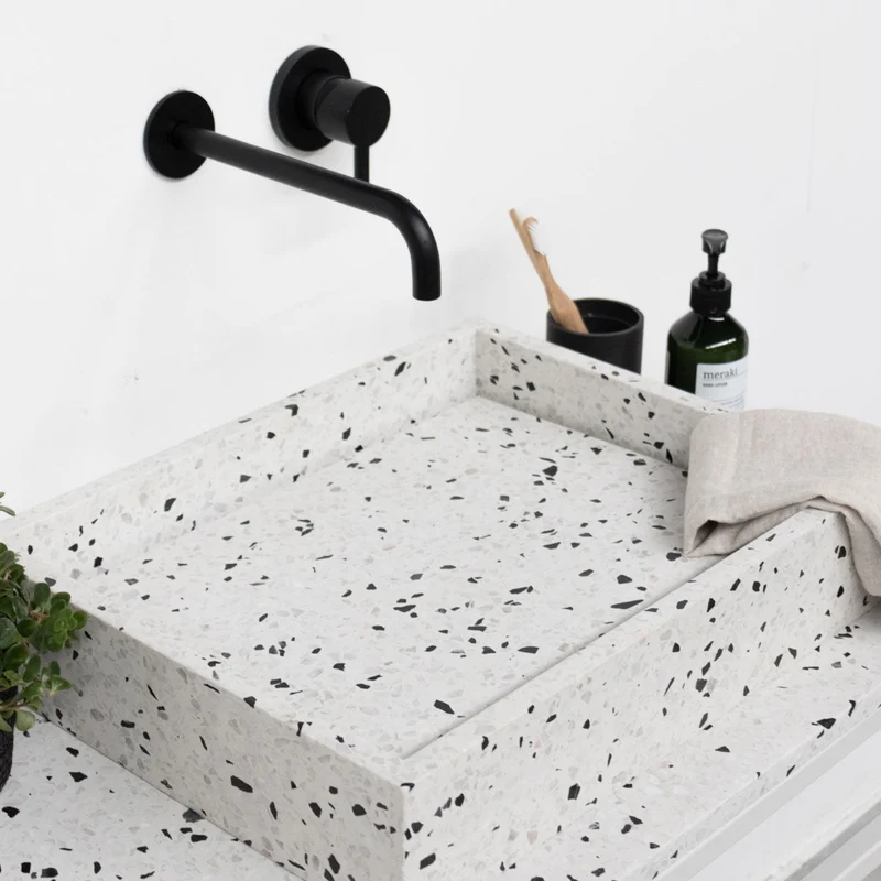 Mueble lavabo industrial - Jules blanco - Terrazo - George I - (80 cm)