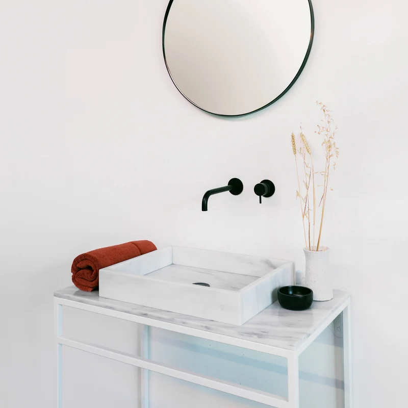 Mueble de baño industrial Mármol Blanco - Jules - George I - 80 cm