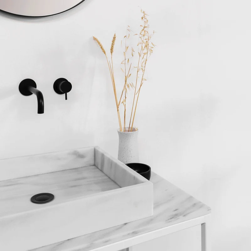 Mueble de baño industrial Mármol Blanco - Jules - George I - 80 cm