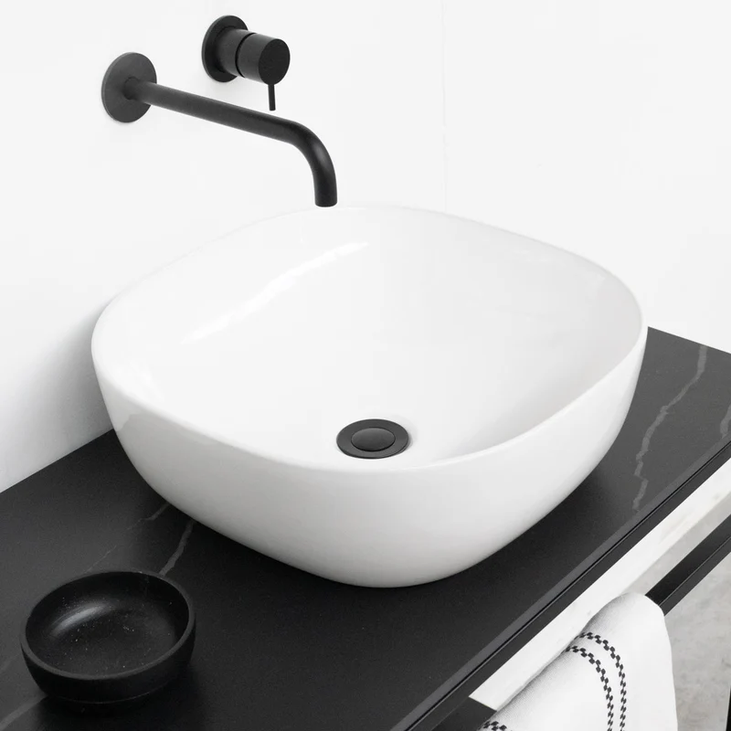 Mueble de Baño Estructura - Jules Negro - Cerámica Negra - Alexis V - 150 cm