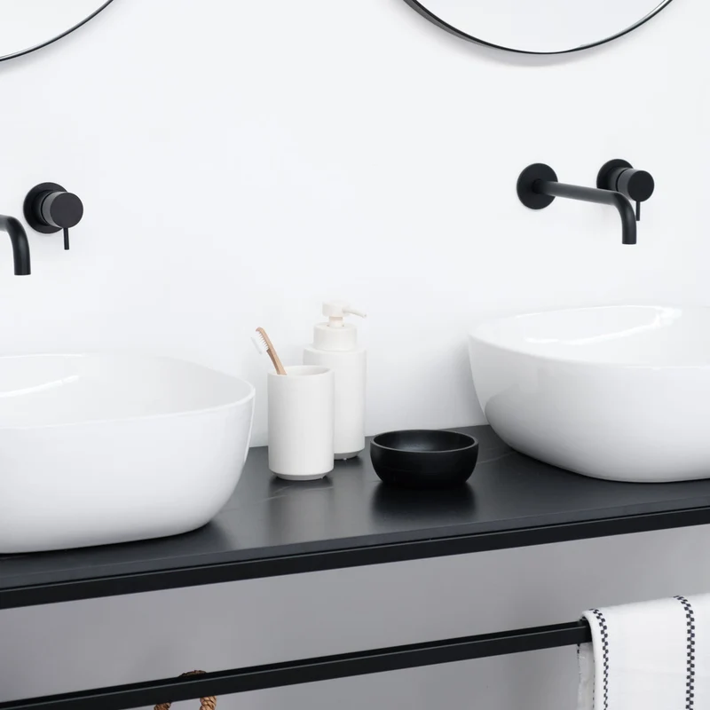 Mueble de Baño Estructura - Jules Negro - Cerámica Negra - Alexis V - 150 cm