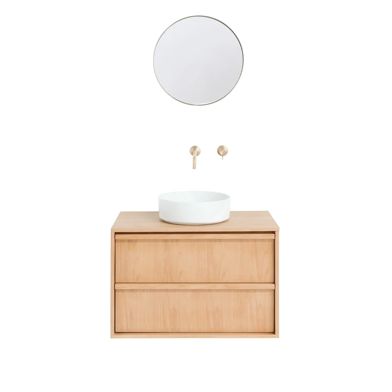 Conjunto de baño Fien Roble - Lille verde cemento - 80 cm