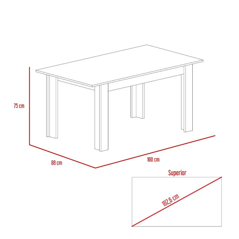 Combo Comedor Vibe , Incluye Comedor y 4 Sillas