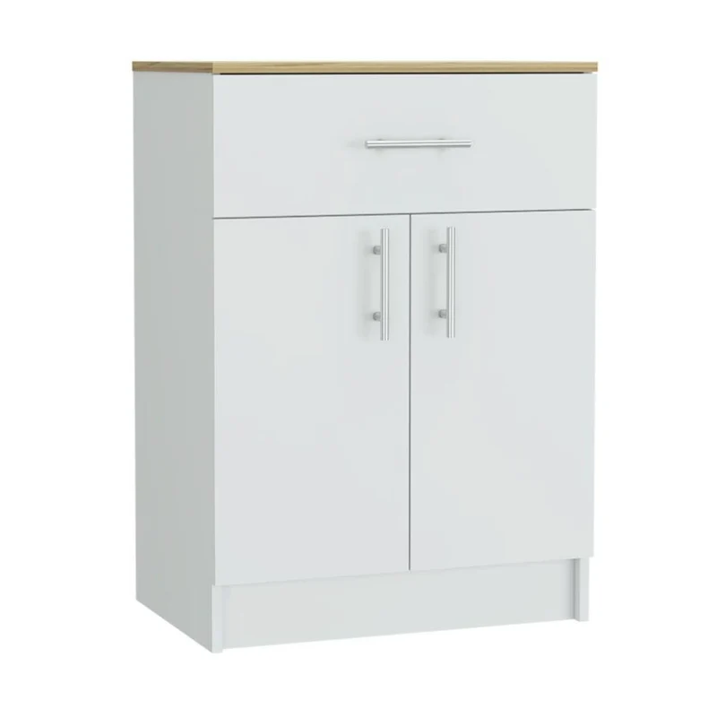 Set de 2 Organizadores Multiusos Deneb, Blanco y Café Claro, con Dos Puertas Batientes