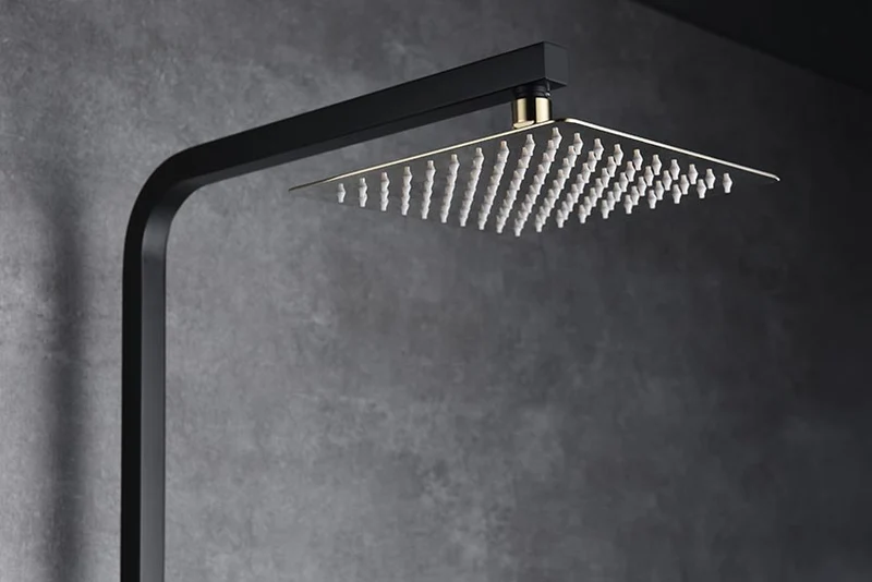 Columna Ducha Monomando Suecia Negro Oro - Imex
