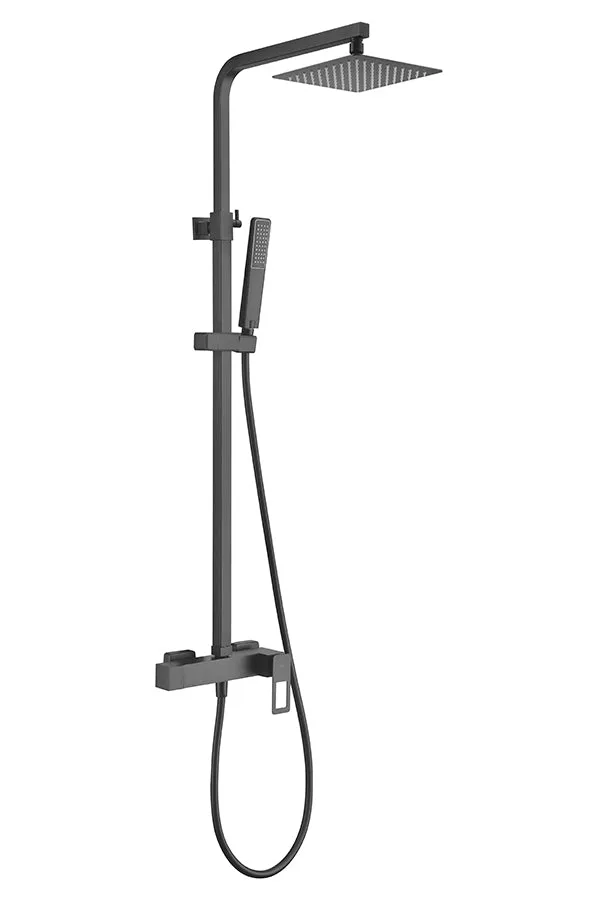 Columna Ducha Monomando Suecia Negro Mate - Imex