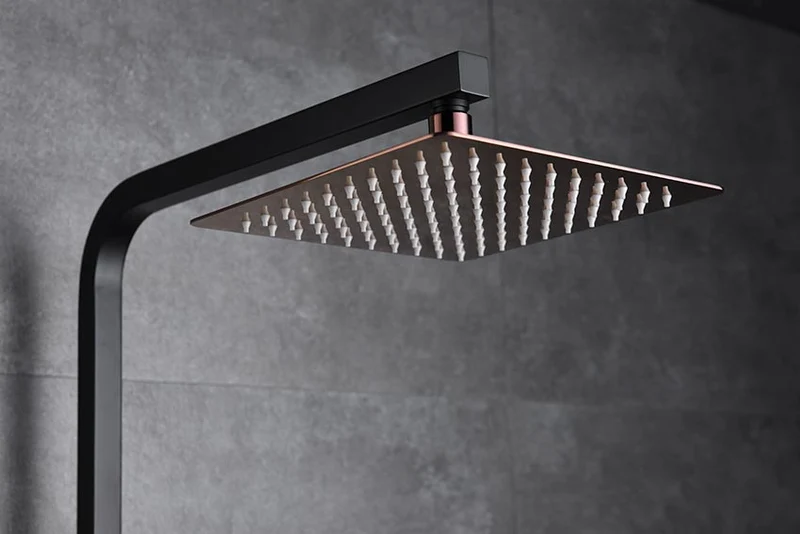 Columna Ducha Monomando Suecia Negro Oro Rosa - Imex