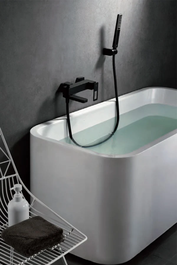 Grifería Bañera y Ducha Monomando Suecia Negro Mate - Imex