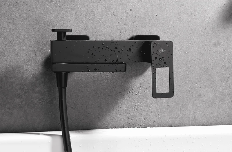 Grifería Bañera y Ducha Monomando Suecia Negro Mate - Imex