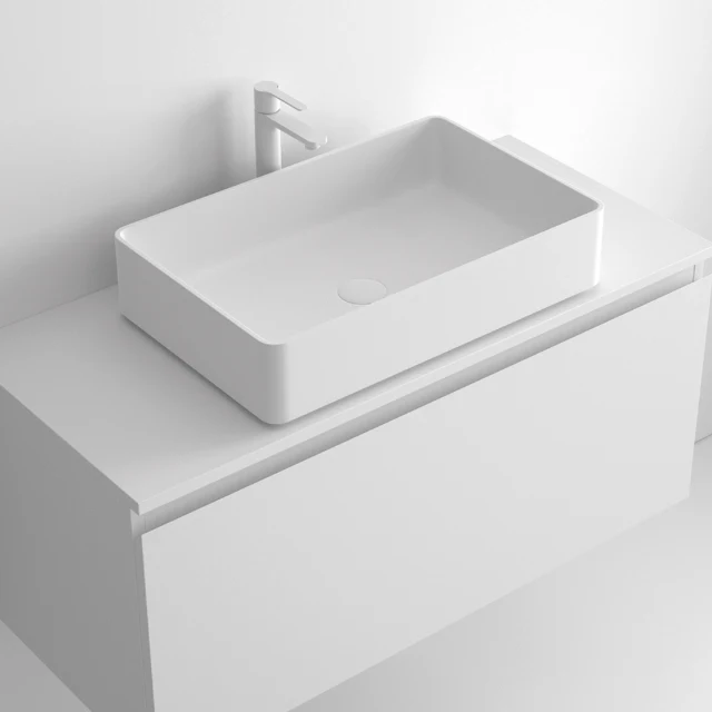 Lavabo Sobreencimera Aire Rectangular L 58x37cm Mate - Fabricación Española | Maderó Atelier